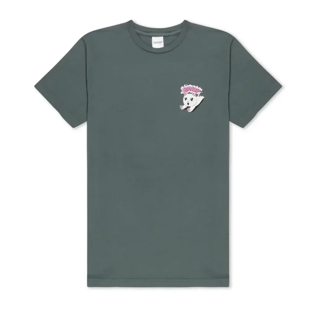 RIPNDIP Leaping Kitty Charcoal Tee - Image 2