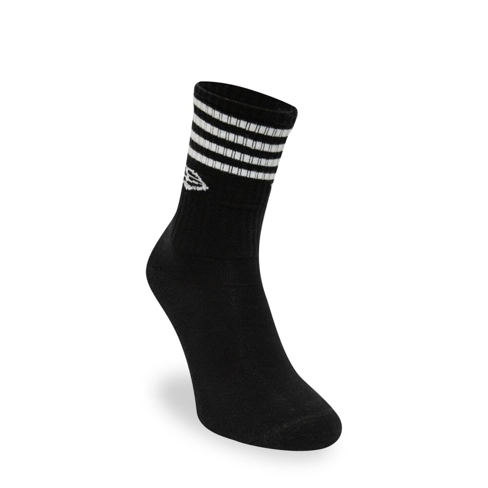 New Era Stripe 3 Pack Crew Black Socks - Image 2