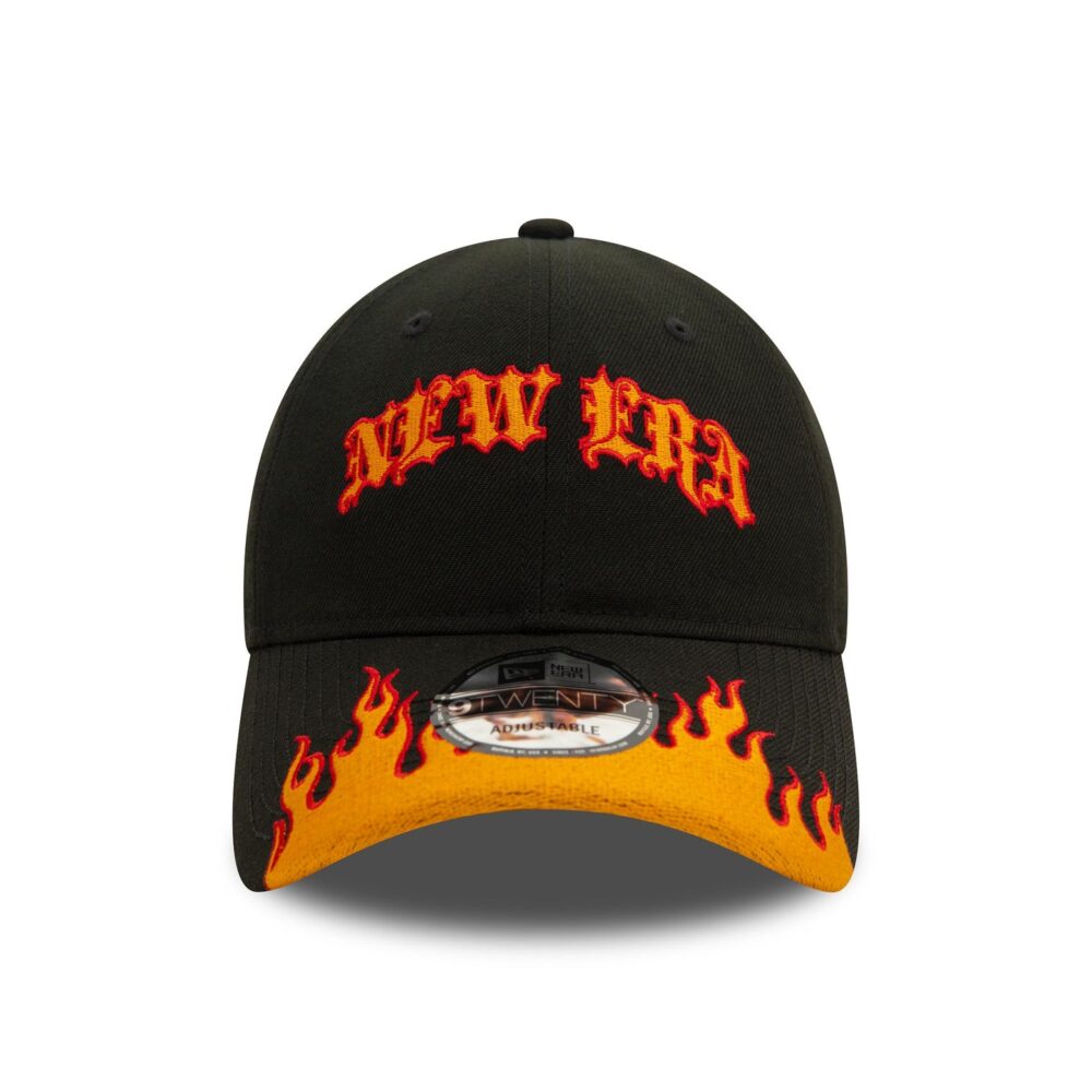 New Era 9Twenty Racing Black/Orange Flame Strapback Sapka - Image 2