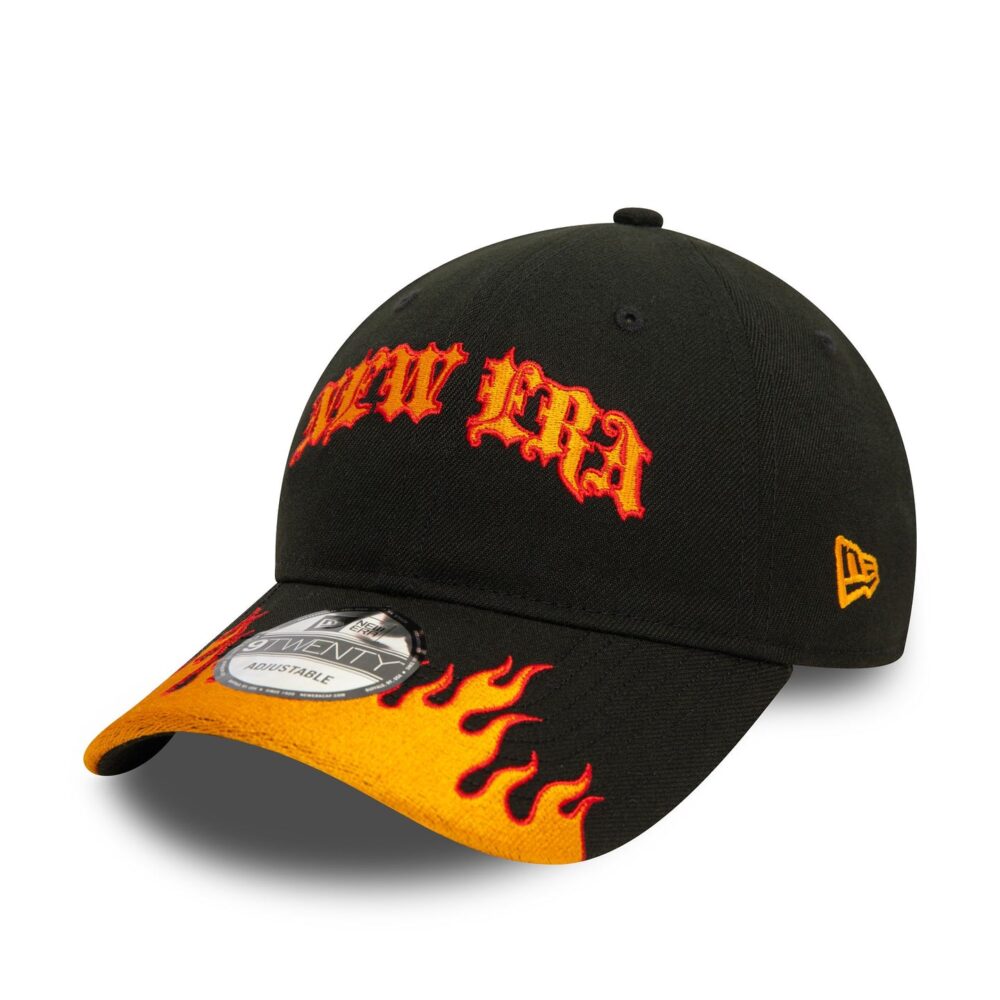 New Era 9Twenty Racing Black/Orange Flame Strapback Sapka