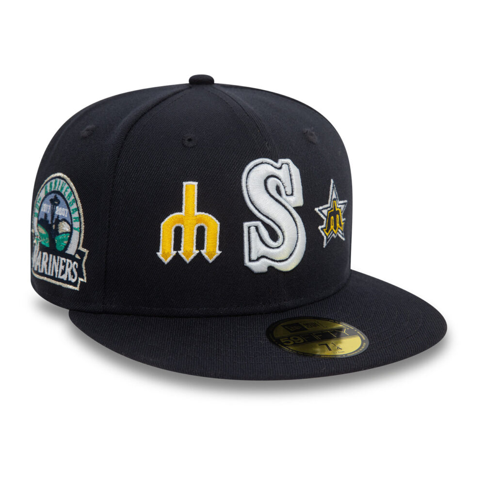 New Era 59Fifty Seattle Mariners MLB Patch Navy Fitted Sapka - Image 5