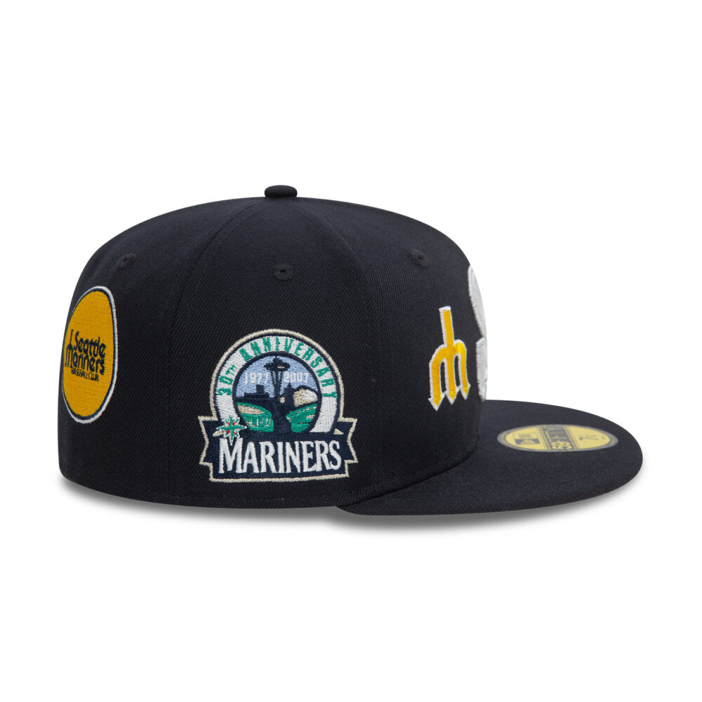 New Era 59Fifty Seattle Mariners MLB Patch Navy Fitted Sapka - Image 2