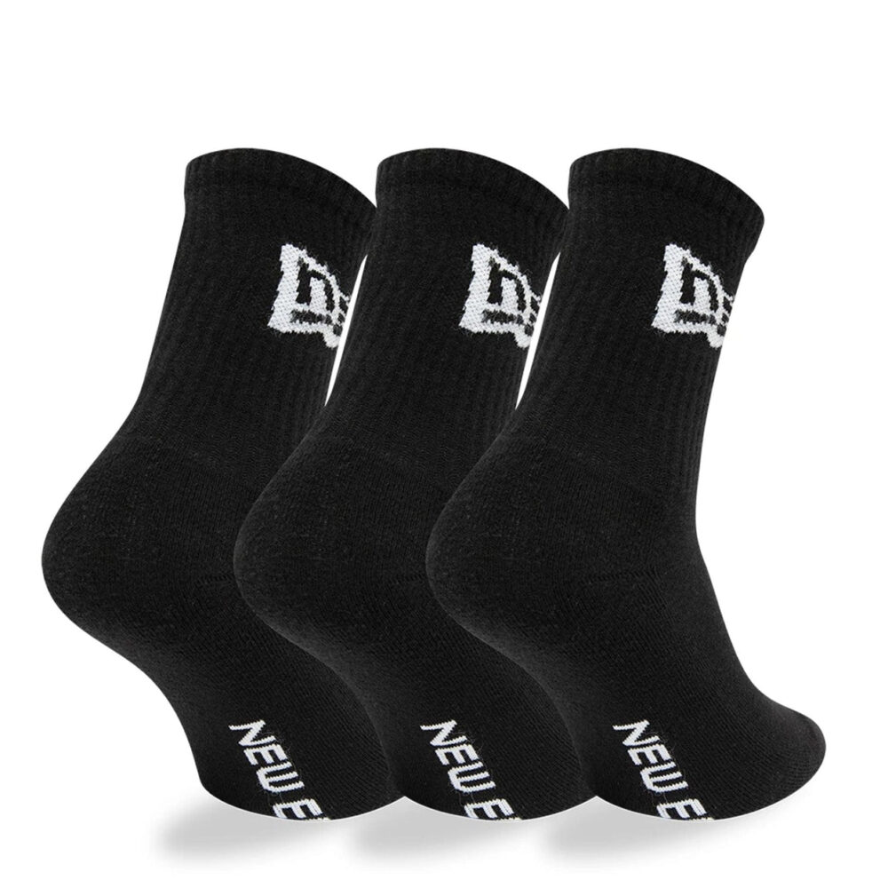 New Era Flag Crew 3-Pack Black Socks