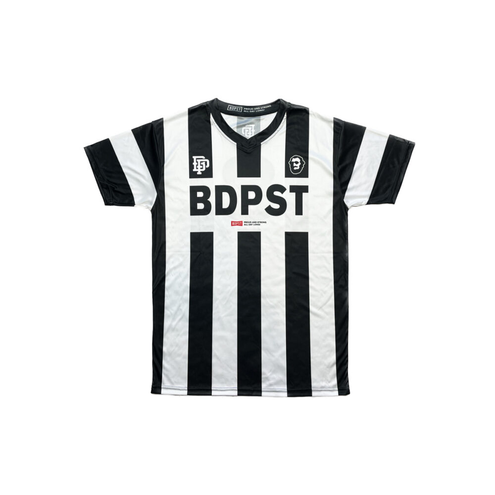 BP Clothing Black & White Striped Soccer Jersey