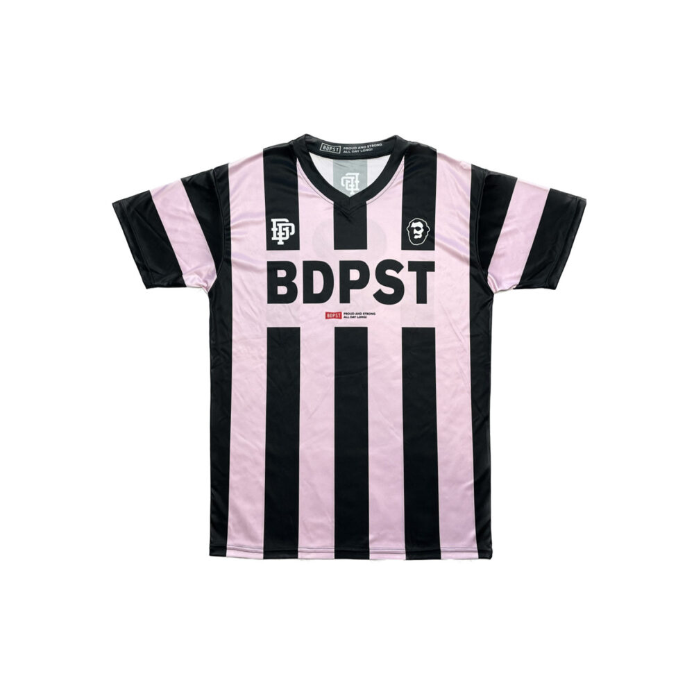 BP Clothing Black & Pink Striped Soccer Jersey