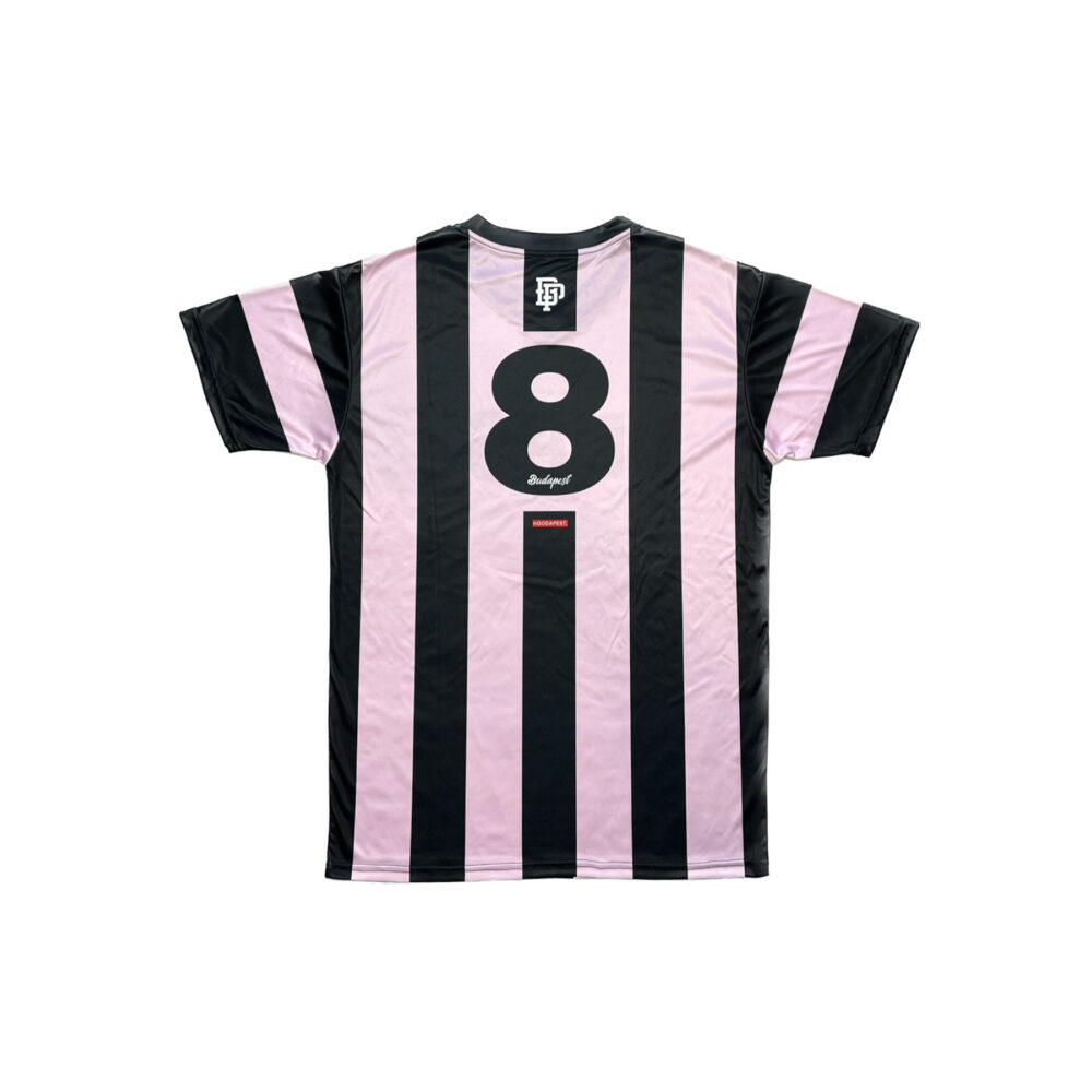 BP Clothing Black & Pink Striped Soccer Jersey - Image 2
