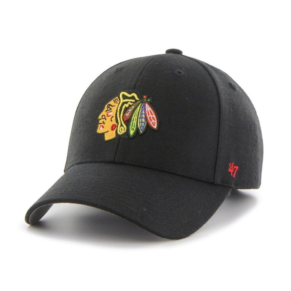 '47 Brand Chicago Blackhawks MVP BLACK SNAPBACK