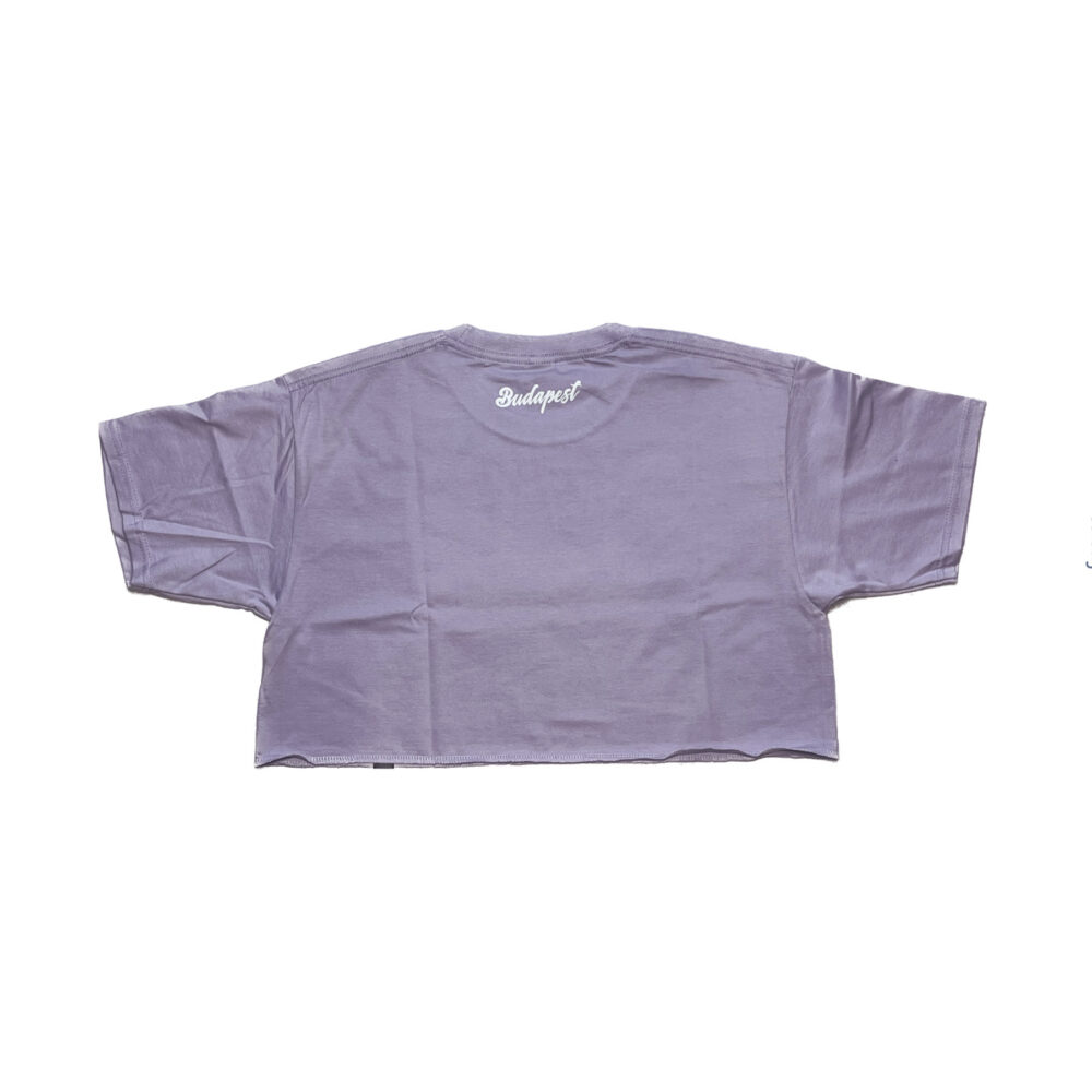 BP Clothing College Logo Basic Lavender Crop Top - Image 2