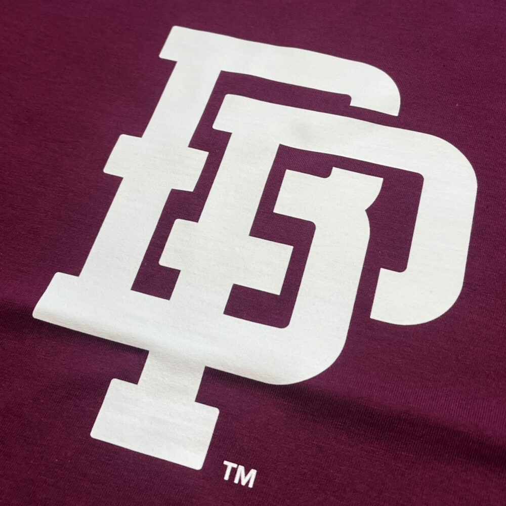 BP Clothing College Logo Basic Burgundy Tee - Image 3