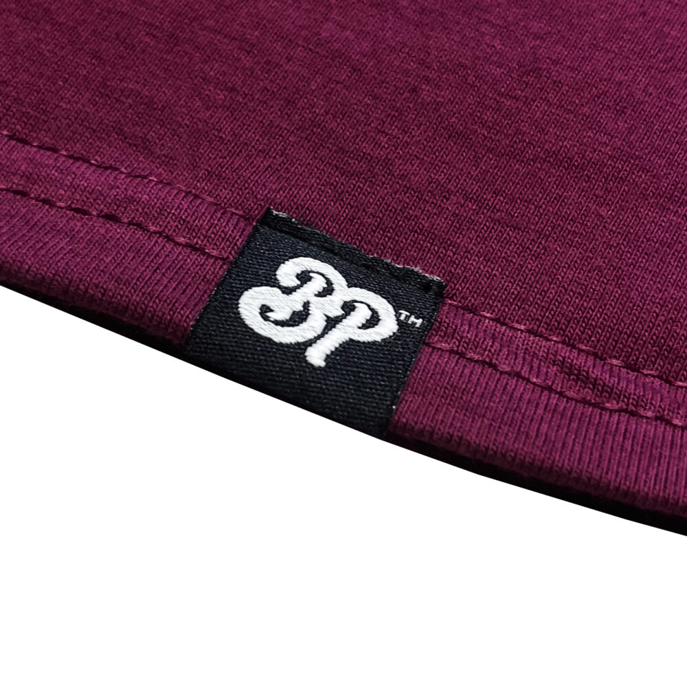 BP Clothing College Logo Basic Burgundy Tee - Image 5