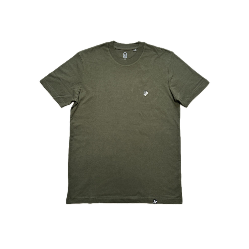 BP Clothing College Logo Premium Slim Fit Olive Tee