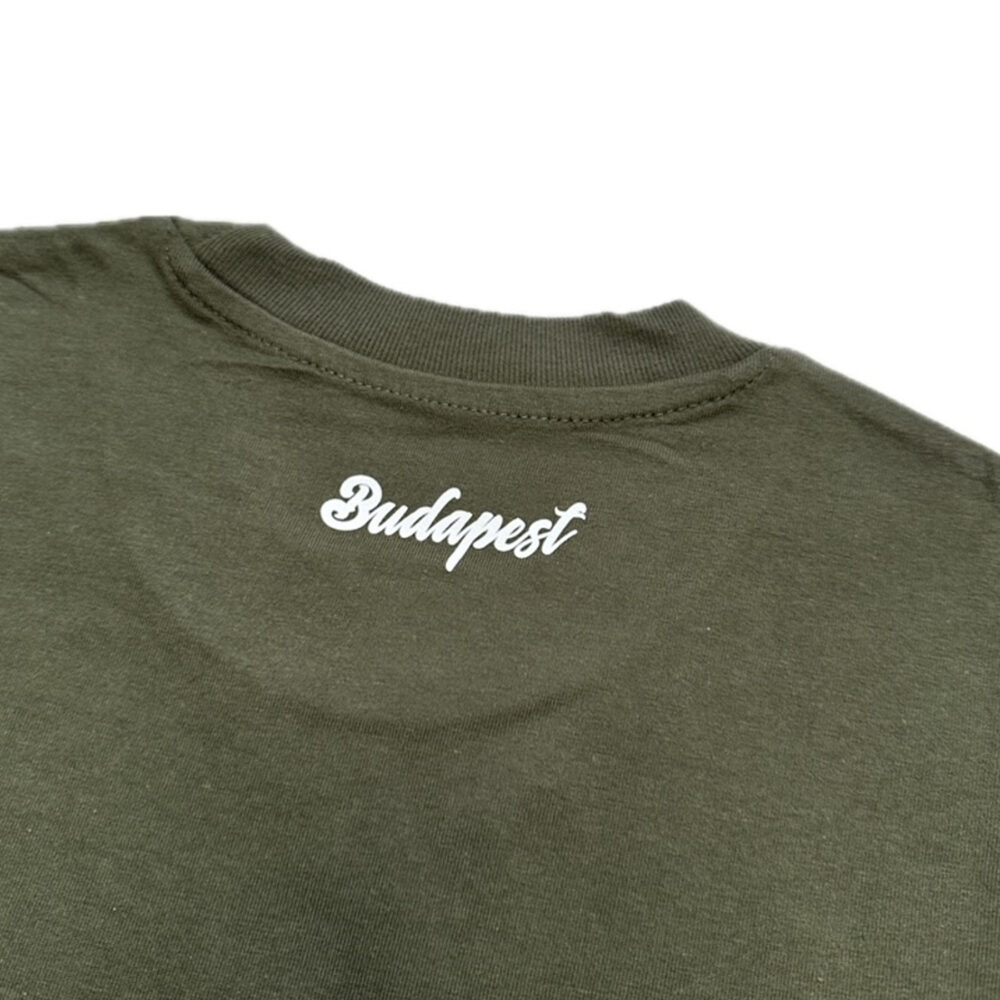 BP Clothing Collage embroidered logo Premium Slim Fit Olive Tee - Image 3