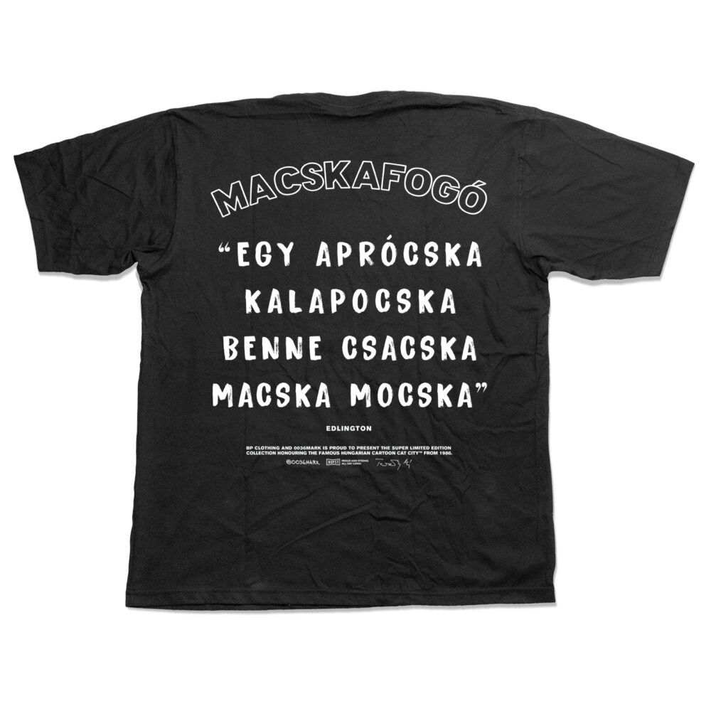 BP Clothing x Macskafogó Edlington Slogen Black Tee