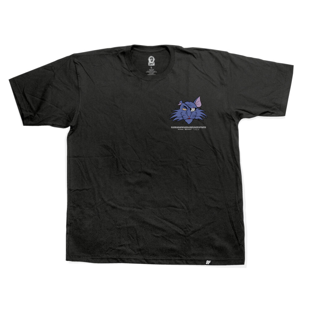 BP Clothing x Macskafogó Mr Teufel Slogen Black tee - Image 2