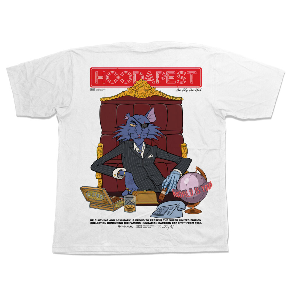 BP Clothing x Macskafogó Mr Scarface Teufel White Tee