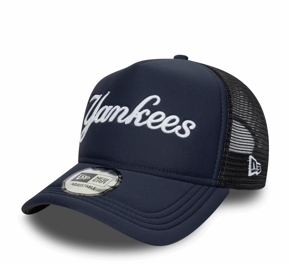 New Era Script Trucker New York Yankees Navy