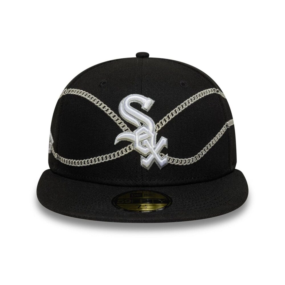 Chicago White Sox MLB Chain Wrap Black 59FIFTY Fitted Cap - Kép 4