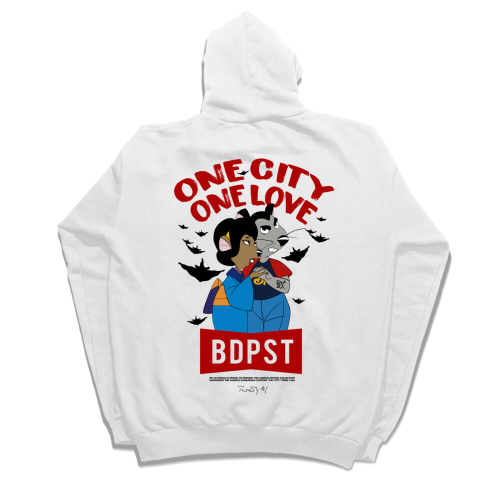 BP Clothing X Macskafogó Grabowski&Chino San Valentine's Day Special Hoodie White