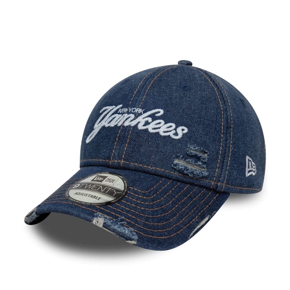 New Era New 9Twenty MLB York Yankees Denim Distressed Navy Sapka