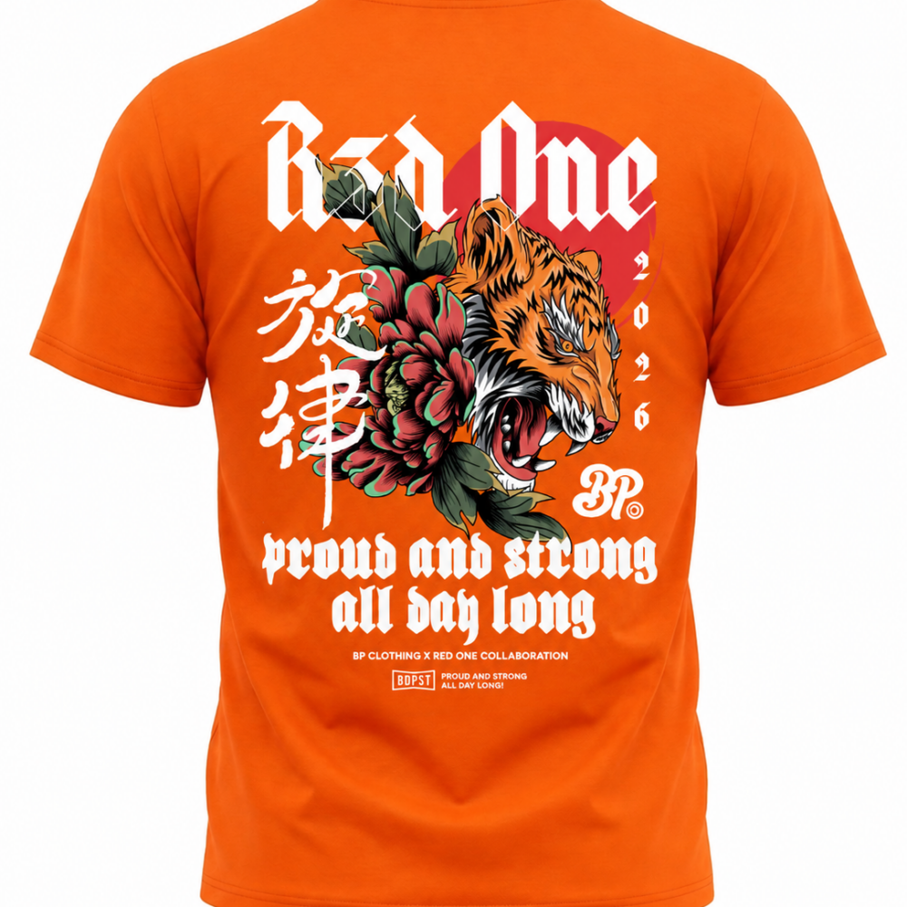 BP Clothing X Red1 Dragon Tee Orange