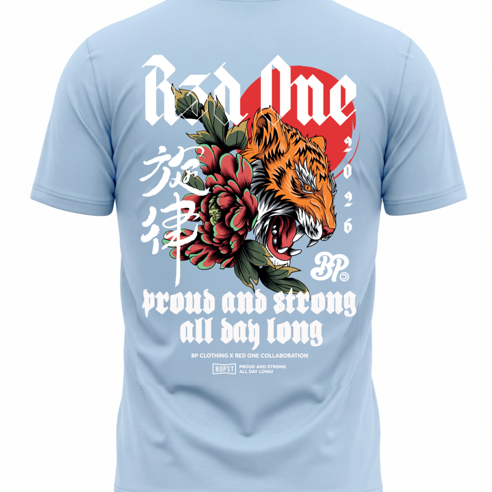 BP Clothing X Red1 Dragon Tee Blue