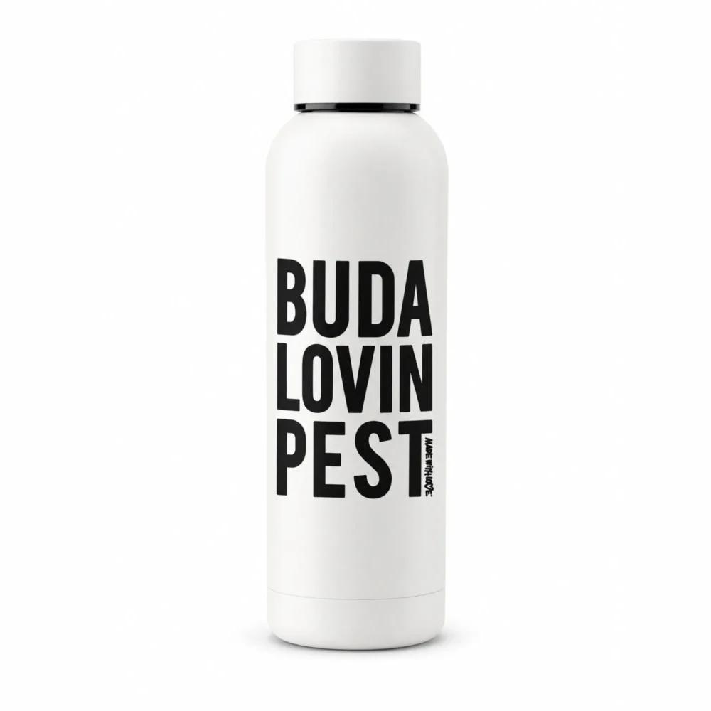 BP Clothing Water Bottle Buda Lovin Pest White