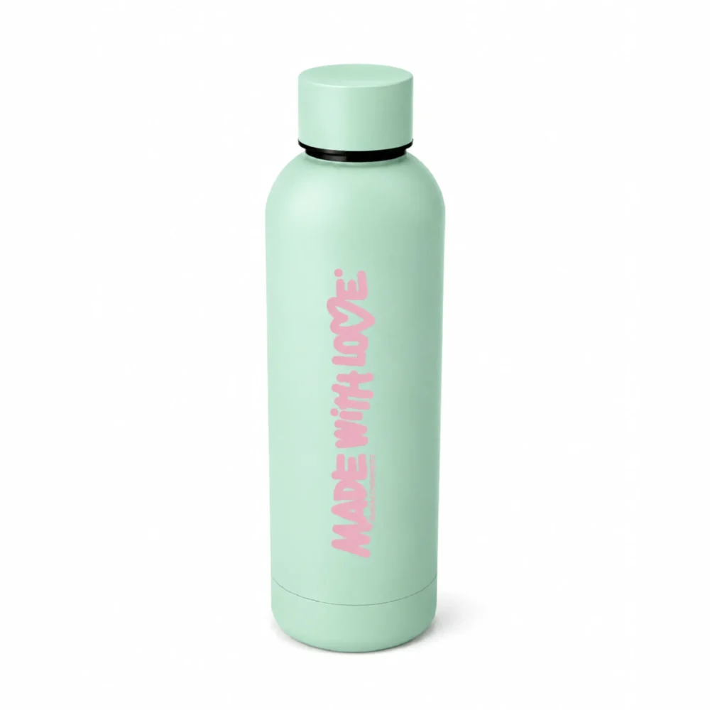 BP Clothing Water Bottle Made With Love Pastel Green