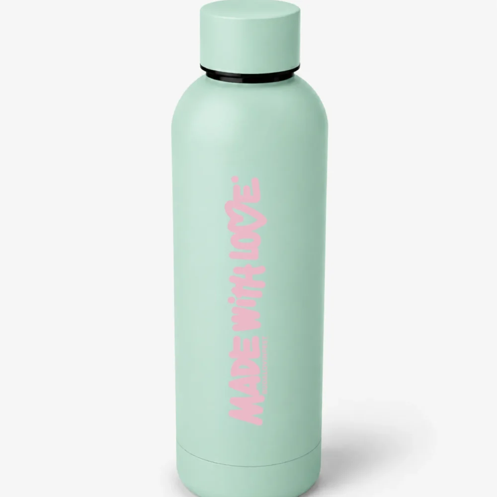 BP Clothing Water Bottle Made With Love Pastel Green