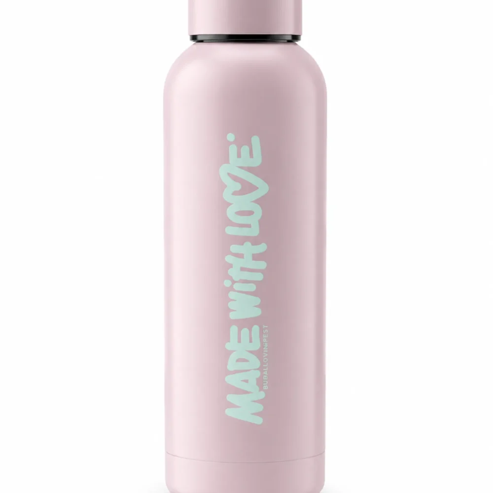 BP Clothing Water Bottle Made With Love Pastel Pink