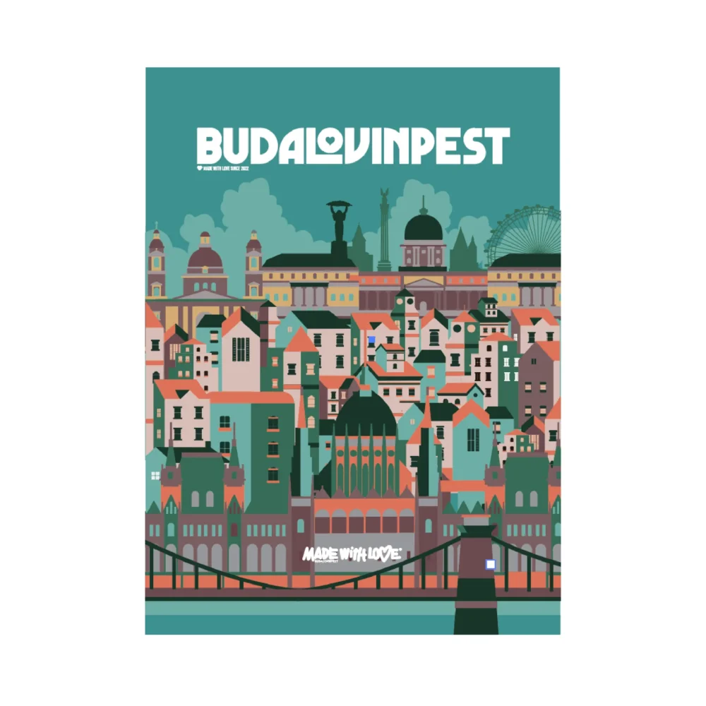 BP Clothing Fridge Magnet Buda Lovin Pest Green