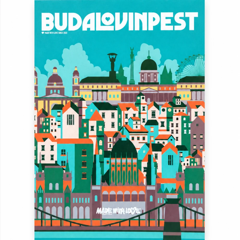 BP Clothing Postcard Buda Lovin Pest Green