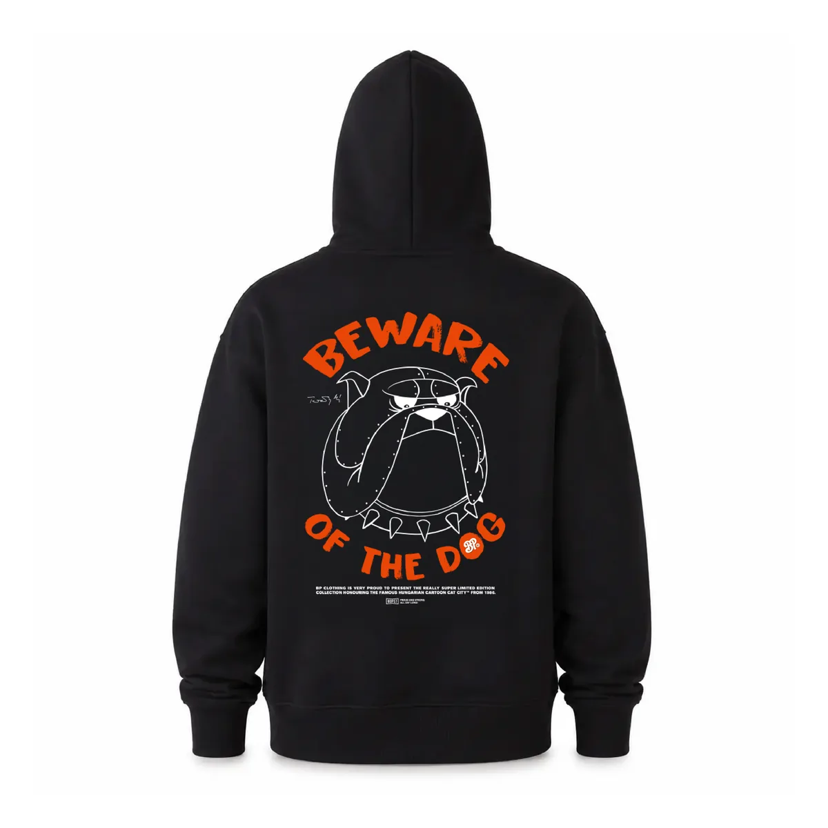 BP Clothing X Macskafogó Beware Of The Dog Hoodie Black