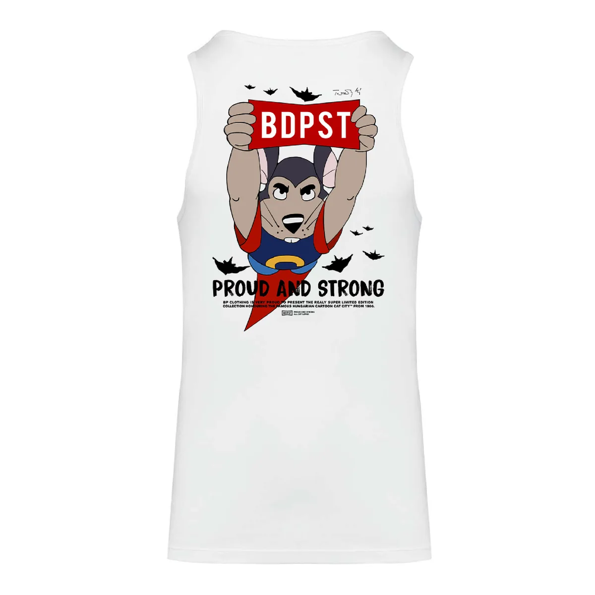 BP Clothing X Macskafogó Supergrabo Tank White