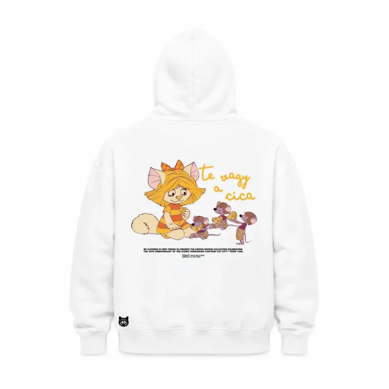 BP Clothing X Macskafogó 40. Cathy Kid Hoodie White
