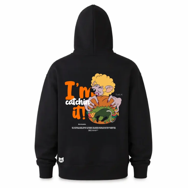 BP Clothing X Macskafogó 40. Ratburger Hoodie Black