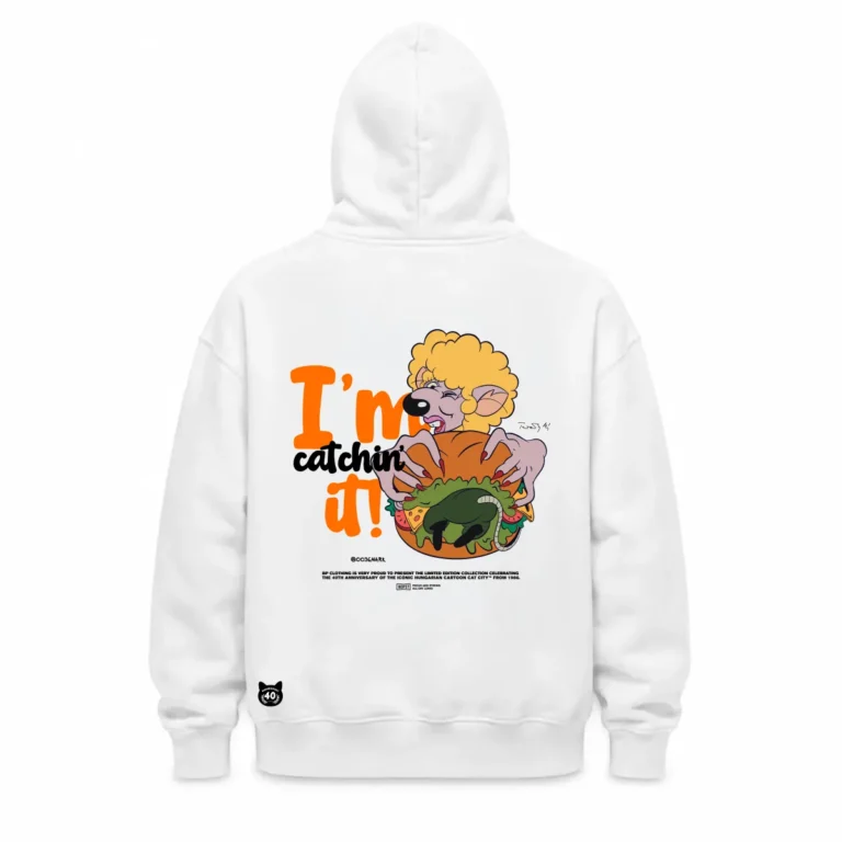 BP Clothing X Macskafogó 40. Ratburger Hoodie White