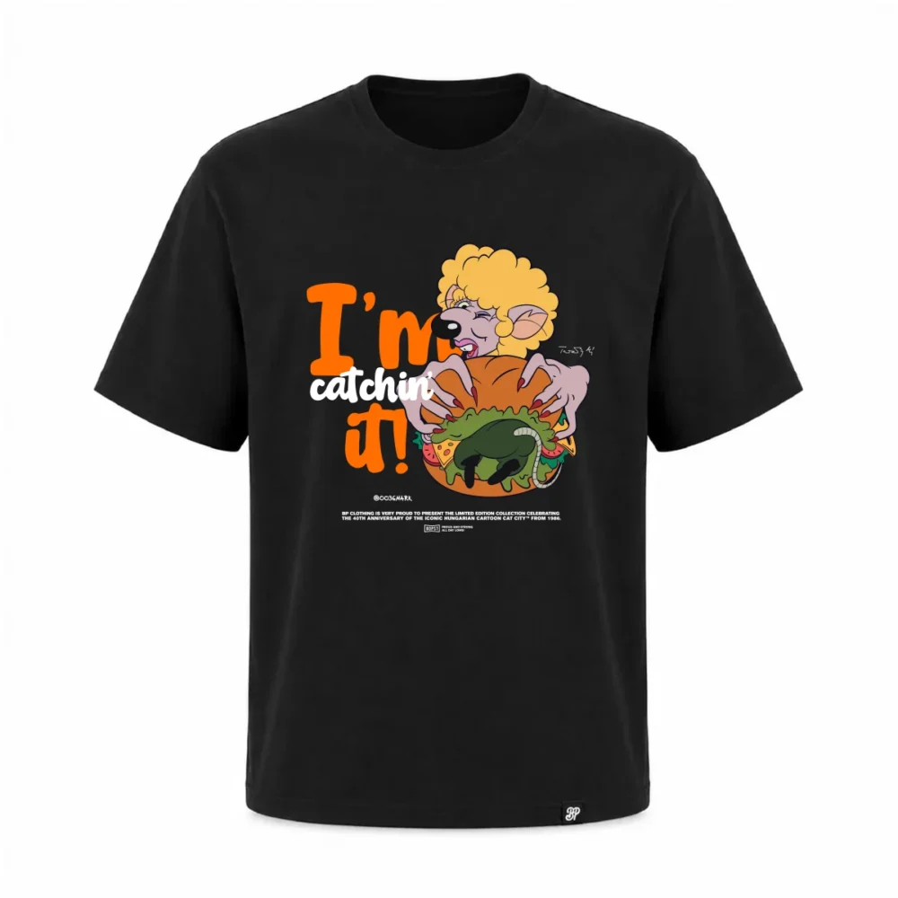 BP Clothing X Macskafogó 40. Ratburger Tee Black