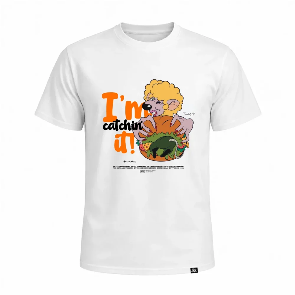 BP Clothing X Macskafogó 40. Ratburger Tee White