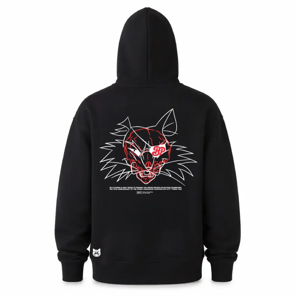 BP Clothing X Macskafogó 40. Mr. Teufel Skeleton Hoodie Black
