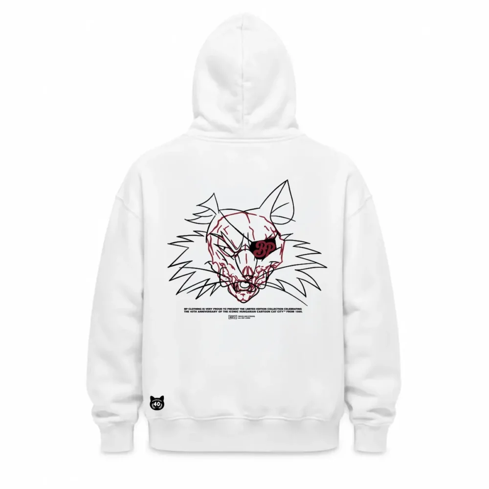 BP Clothing X Macskafogó 40. Mr. Teufel Skeleton Hoodie White