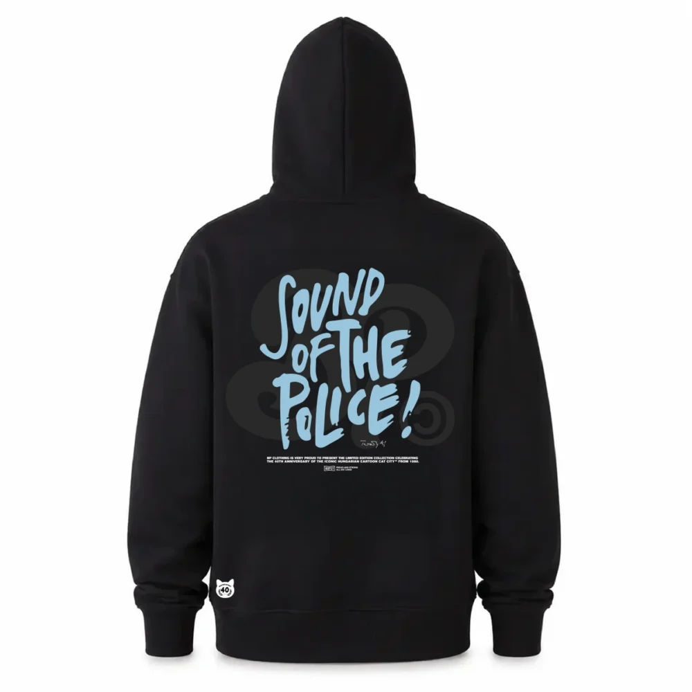 BP Clothing X Macskafogó 40. Lusta Dick Sound Of The Police Hoodie Black